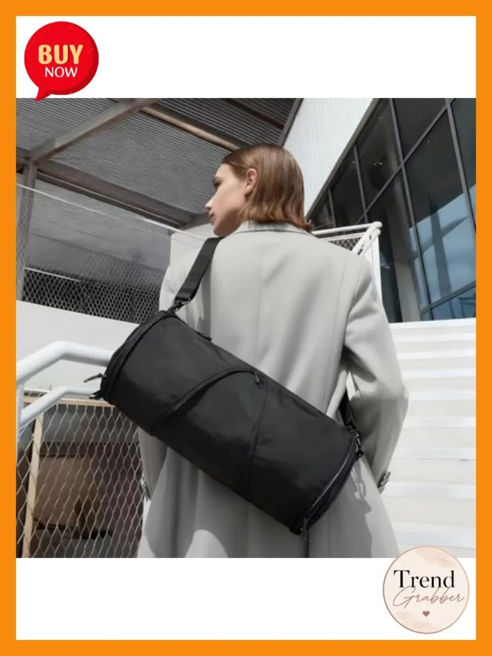 Expandable Round Crossbody Bag Waterproof Nylon Sling Purse